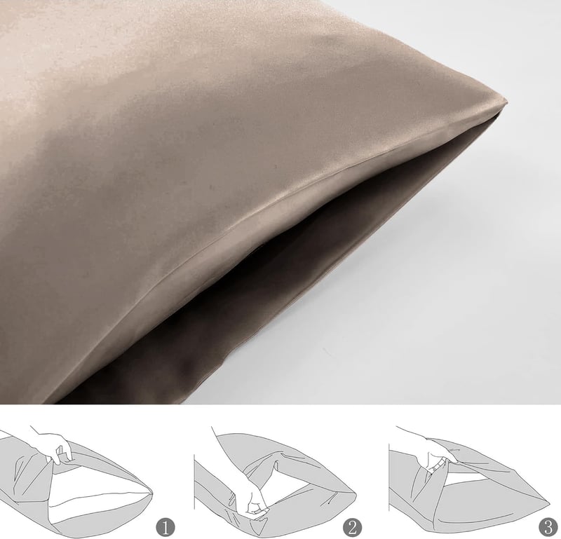 Seiwohl szatén párnahuzat 40x80 cm 2 db taupe selyemhatás hajápolás