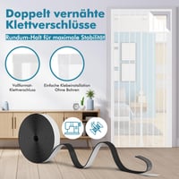 Sekey 110x210 cm magnetická sieťka proti hmyzu na dvere, pre drevené, železné a hliníkové dvere, na balkón, montáž bez vŕtania, biela 4