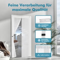 Sekey 110x210 cm magnetická sieťka proti hmyzu na dvere, pre drevené, železné a hliníkové dvere, na balkón, montáž bez vŕtania, biela 3