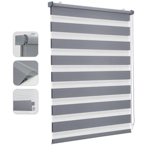 Sekey dupla rolo Klemmfix bez bušenja 70x150 cm siva duo rolo zavjesa za prozor — minimalna oštećenja na tkanini (stanje: vidi 2. sliku)