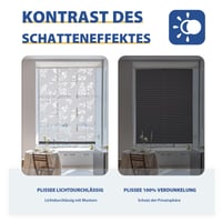 Rulou plisat dublu Sekey fără găurire, tip Day+Night, opac, cu fixare prin clipsare Klemmfix, 65x100 cm, model semitransparent „Ausbrenner”, gri cu imprimeu 2