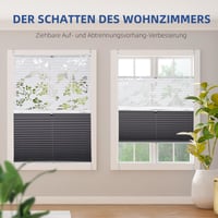 Rulou plisat dublu Sekey fără găurire, tip Day+Night, opac, cu fixare prin clipsare Klemmfix, 65x100 cm, model semitransparent „Ausbrenner”, gri cu imprimeu 6