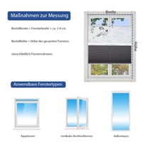 Rulou plisat dublu Sekey fără găurire, tip Day+Night, opac, cu fixare prin clipsare Klemmfix, 65x100 cm, model semitransparent „Ausbrenner”, gri cu imprimeu 4