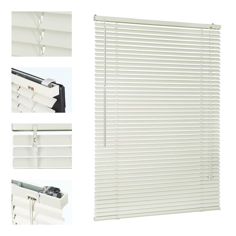 Sekey Klemmfix aluminijske venecijanere za prozor, lamele 25 mm, s bušenjem, materijal za montažu, 40x130 cm, boja žbuke