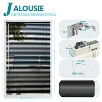 Sekey Klemmfix aluminijske rolete za prozor, 25 mm lamele, montaža bušenjem, s materijalom za montažu, 80x160 cm, crne 3