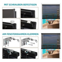 Sekey Klemmfix aluminijske rolete za prozor, 25 mm lamele, montaža bušenjem, s materijalom za montažu, 80x160 cm, crne 9