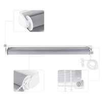 Rulou dublu Sekey Klemmfix fără găurire 40x100 cm gri - Rulou opac cu sistem de fixare prin cleme 8