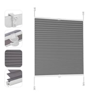 Sekey Klemmfix plisovaná roleta bez vŕtania tmavosivá 75x120 cm, šírka 75 cm, tieniaca roleta 1