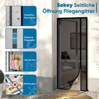 Sekey Mágneses Szúnyogháló Függöny 70x200 cm, Macskakarmok Ellen, Könnyű Felszerelés 4
