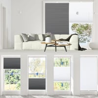 Sekey saćaste plise zavjese bez bušenja, 100% zamračivanje, Klemmfix, s aluminijskom vodilicom, bijelo-siva, 60x100 cm (ŠxV) 6