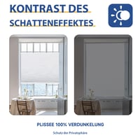 Sekey saćaste plise zavjese bez bušenja, 100% zamračivanje, Klemmfix, s aluminijskom vodilicom, bijelo-siva, 60x100 cm (ŠxV) 4