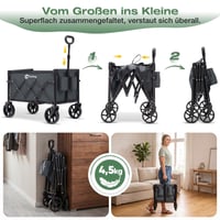 Cărucior pliabil Sekey Mini 4029, Cărucior compact de 60 L cu o capacitate de încărcare de 80 kg 6