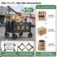 Cărucior pliabil Sekey Mini 4029, Cărucior compact de 60 L cu o capacitate de încărcare de 80 kg 3