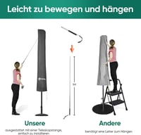 Sekey Napernyő Védőhuzat 350 cm / 200x300 cm Kerti Ernyőhöz Vízálló 5