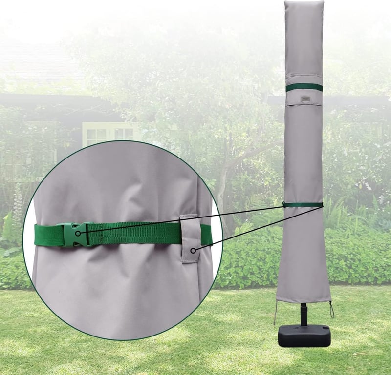 Sekey Napernyő Védőhuzat 350cm/200x300cm Szellőzőlyukakkal Vízálló Szürke