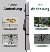 Sekey Napernyő Védőhuzat 350cm/200x300cm Szellőzőlyukakkal Vízálló Szürke 7