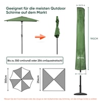 Husă de protecție pentru umbrelă de soare Sekey cu tijă, pentru umbrele de 350 cm diametru / 200x300 cm, 190x30/50 cm, husă 100% poliester impermeabilă 2