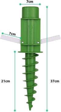 Sekey Napernyőtartó Talajhörgővel | Zöld | 22-32mm Rúdhoz 3