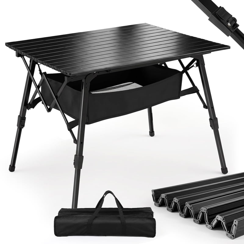 Sekey sklopivi stol za kampiranje s aluminijskim okvirom, sklopivom pločom, 72x69 cm, podesivom visinom, torbom za nošenje, nosivosti 30 kg