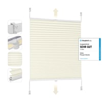 Skladaná roleta Sekey Plissee Klemmfix bez vŕtania 60x120 cm, na dvere a okná, zatemňovacia roleta, béžová 1