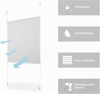 Sekey Pliszé Roló Fúrás Nélkül, Klemmfix, Nem Szőtt Anyag, Féláteresztő Napvédő Ablakroló, 120 x 150 cm, Fehér 7