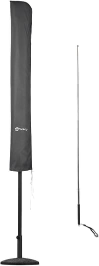 Sekey Prémium Napernyő Védőhuzat 300 cm Ernyőkhöz | Vízálló, UV 50+ Védelem | Beépített Szerelőrúd és Cipzár | 175 x 30,5/36,5 cm | Sötétszü 1