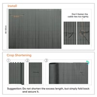 Sekey PVC balkónová clona na ochranu súkromia 100 x 500 cm, dvojito vystužená, vodoodolná, vetrolam s upevňovacími páskami, sivá, bez vŕtania 6
