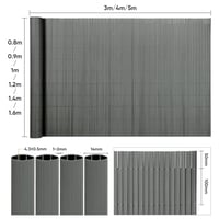 Sekey PVC balkónová clona na ochranu súkromia 100 x 500 cm, dvojito vystužená, vodoodolná, vetrolam s upevňovacími páskami, sivá, bez vŕtania 7