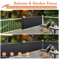 Sekey PVC balkónová zástena 120x300 cm, dvojité vystuženie, zástenový plot, ochrana proti vetru, vodoodolná, bez vŕtania, s káblovými sťahovacími páskami, antracitová 5