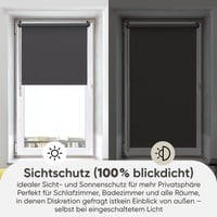 Zatemňovacia roleta Sekey bez vŕtania Klemmfix 100x130 cm, sivá, na okná a dvere, tepelná a slnečná ochrana, zatemnenie, montáž na stenu a strop 3