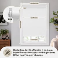 Sekey zatemňovacia roleta bez vŕtania Klemmfix 65x130 cm biela, netkaná textília, roleta s bočným ovládaním, tepelnou izoláciou a ochranou proti slnku, montáž na stenu a strop 5