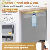 Sekey Szúnyogháló Ajtóra Mágneses Rögzítés Velcro 110x220cm Szürke 4
