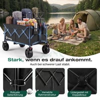 Cărucior Pliabil Sekey XXL Plus 4011, 200 L, 200 kg, cu Roți pentru Teren Accidentat 4