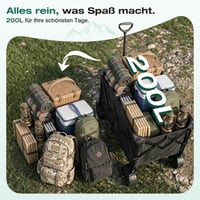 Cărucior Pliabil Sekey XXL Plus 4011, 200 L, 200 kg, cu Roți pentru Teren Accidentat 5