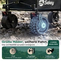 Cărucior Pliabil Sekey XXL Plus 4011, 200 L, 200 kg, cu Roți pentru Teren Accidentat 3
