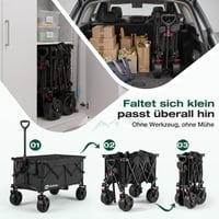 Cărucior Pliabil Sekey XXL Plus 4011, 200 L, 200 kg, cu Roți pentru Teren Accidentat 7