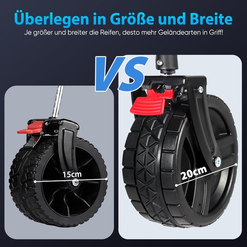 Sekey XXL Plus összecsukható kézikocsi 200 L 200 kg teherbirás fékes - 200 l, Charcoal