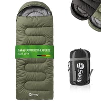 Sekey zelený spací vak 220x80 cm, 1,35 kg, 3-sezónny, 2 v 1 použiteľný aj ako prikrývka, 10-20°C, samostatné vetranie v oblasti nôh, kemping a outdoor 1