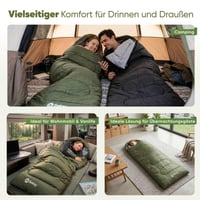 Sekey zelený spací vak 220x80 cm, 1,35 kg, 3-sezónny, 2 v 1 použiteľný aj ako prikrývka, 10-20°C, samostatné vetranie v oblasti nôh, kemping a outdoor 7