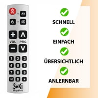 Univerzálny diaľkový ovládač SeKi Easy Plus s funkciou učenia – strieborný, vhodný pre hotely a penzióny 3