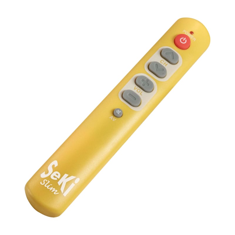 SeKi Slim žltý programovateľný univerzálny diaľkový ovládač s veľkými tlačidlami – pre seniorov a deti, 1 ks