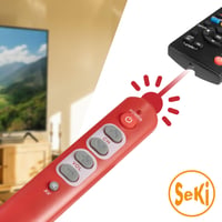 Univerzálny diaľkový ovládač SeKi Slim červený – s veľkými tlačidlami, funkciou učenia, pre seniorov a deti 4