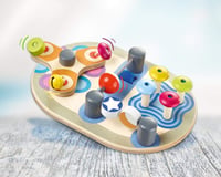 Selecta 62064 Spintivity Drevená didaktická motorická tabuľa, 20 cm, detská hra na zručnosť 5