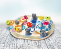 Selecta 62064 Spintivity Drevená didaktická motorická tabuľa, 20 cm, detská hra na zručnosť 4
