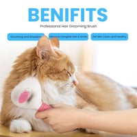 Perie de toaletare autocurățătoare pentru câini și pisici - Perie de masaj pentru îndepărtarea substratului de blană, pentru animale de companie cu păr lung și scurt, roz 5