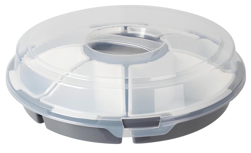 Tavă din plastic cu compartimente Self Import Agencies, 33x33x9 cm, 480 ml, 1 buc.