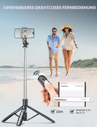 SelfieShow Selfie Stick și Trepied pentru Smartphone de 163,5 cm cu Telecomandă Bluetooth, Compatibil cu iPhone și Android 6