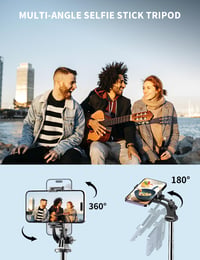 SelfieShow Selfie Stick și Trepied pentru Smartphone de 163,5 cm cu Telecomandă Bluetooth, Compatibil cu iPhone și Android 7