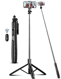 SelfieShow Selfie Stick și Trepied pentru Smartphone de 163,5 cm cu Telecomandă Bluetooth, Compatibil cu iPhone și Android 1