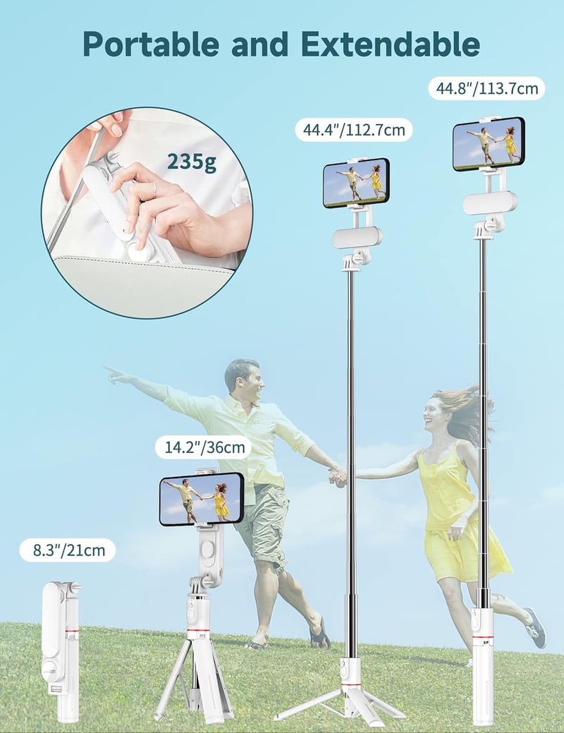 SelfieShow Szelfibot Tripod 111cm Vezeték Nélküli Távirányítóval és Kitöltő Fénnyel